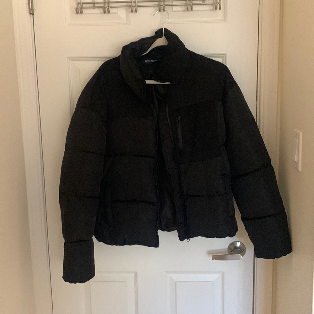 pretty little thing black puffer jacket